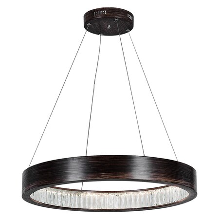 Cwi Lighting Led Chandelier With Wood Grain Brown Finish 1040P32-251-O